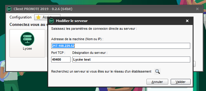 Serveur IP : 217.108.229.52 Port : 49400